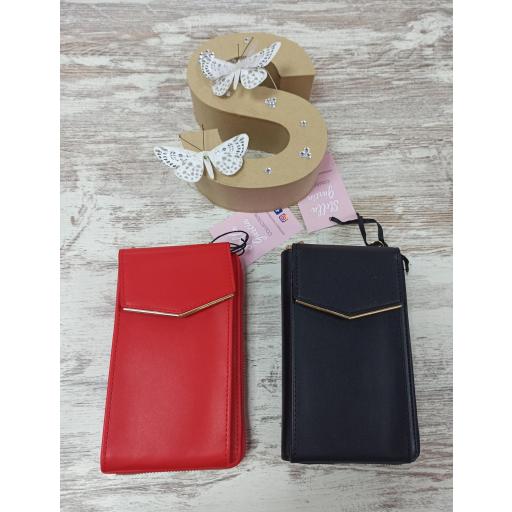 Bolso Móvil Monedero/Billetera en Rojo y Negro [1]