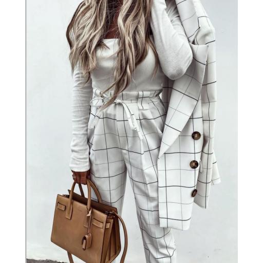Pantalón Cuadros Blanco [1]