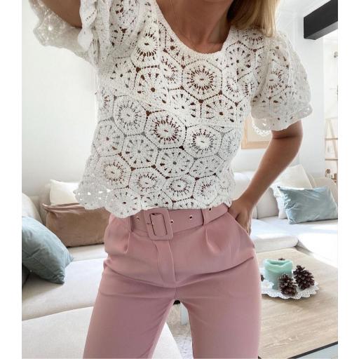 Blusa Crochet Blanca [0]