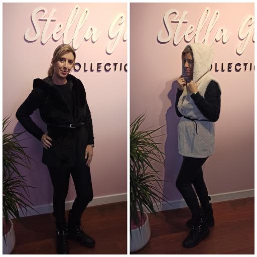 Chaleco Florida con Capucha en Lila y Camel [3]