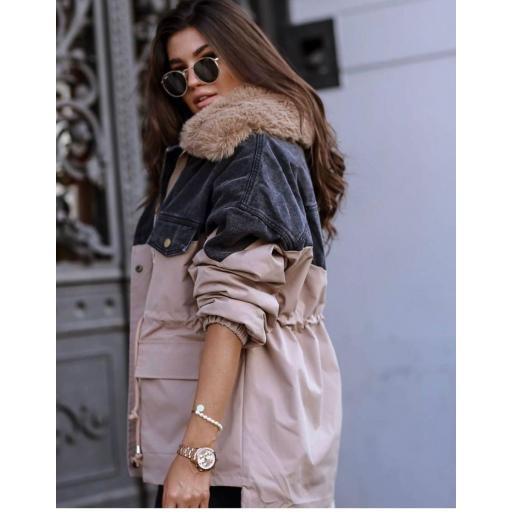 Chaquetón Noruega Combinado en Beige [2]