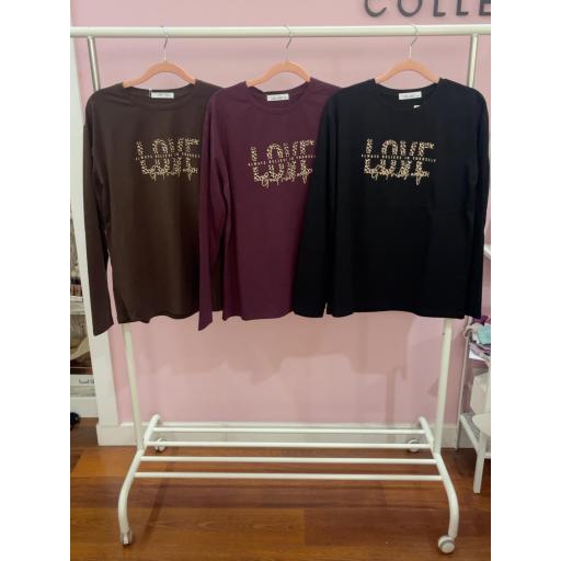 Camiseta LOVE de Mujer con Estampado Leopardo [1]