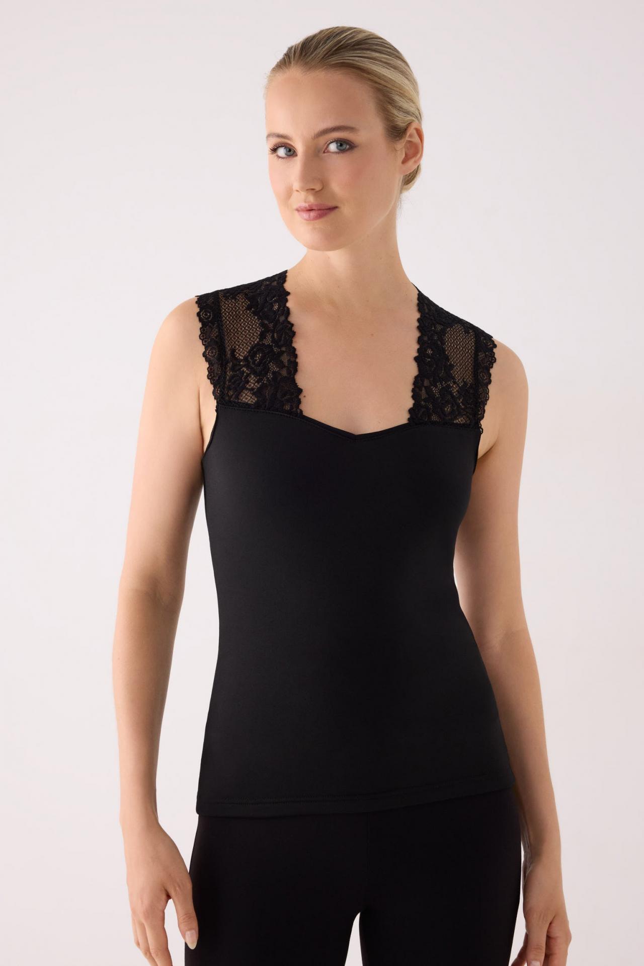 Camiseta térmica de mujer sin mangas con encaje Ysabel Mora 70038