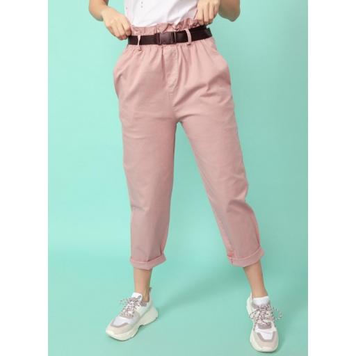 Pantalon Slouchy en Blanco y Rosa [0]