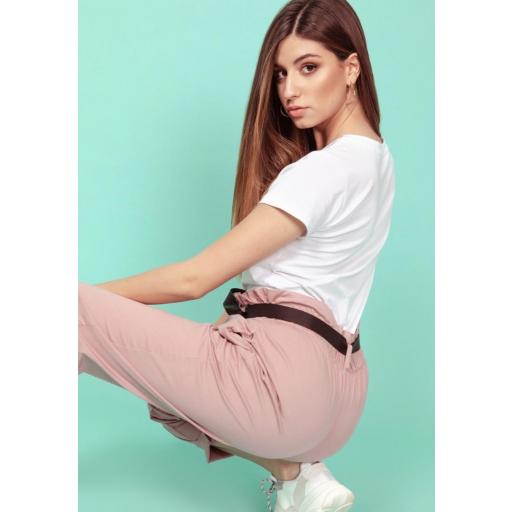 Pantalon Slouchy en Blanco y Rosa [3]