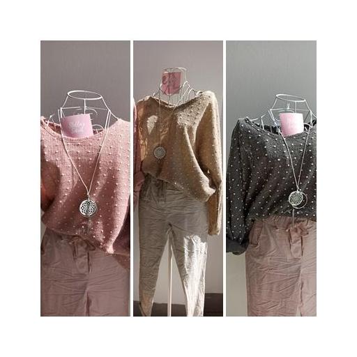 Jersey Topitos con Colgante en Beige [0]
