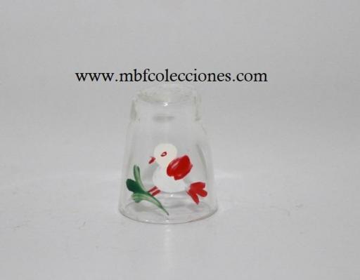 DEDAL PEQUEÑO CRISTAL PÁJARO PINTADO A MANO RF. 10236