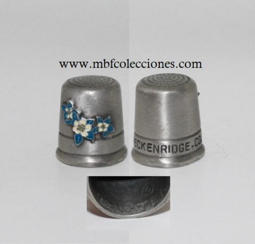 DEDAL PEQUEÑO CON BONITAS FLORES AZULES BRECKENRIGE, COLORADO ​RF. 10512 [0]
