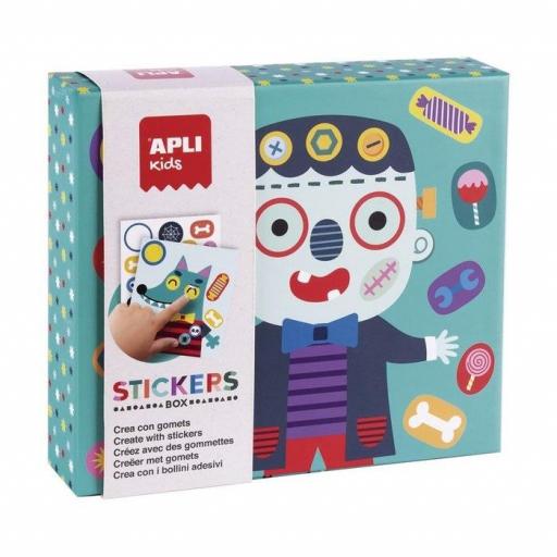 Juego Gomets APLI Stickers Box Monstruos