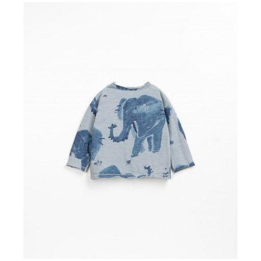 Camiseta manga larga Play Up con estampado de elefante - Wooden Memories [1]