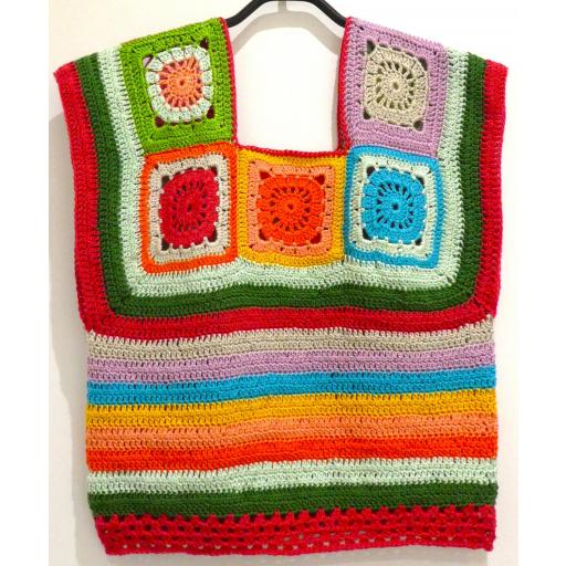 CAMISETA  CROCHET MULTICOLOR