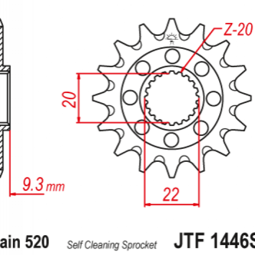 Piñon 13D Kawasaki KX 250 F 2006-2020 JT [1]