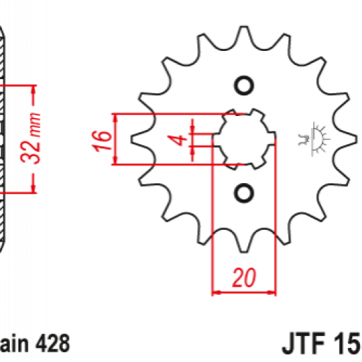 Piñon 14D Motor Minarelli 125cc 4T [1]