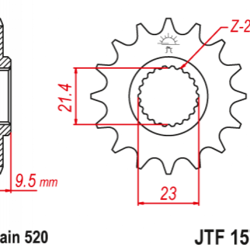 Piñon 15D Yamaha TT600RE 04, XT600E 99-03 [1]