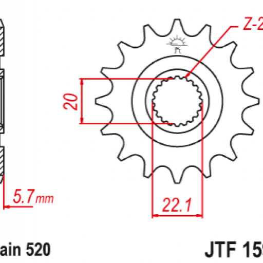 Piñon 12D Yamaha WR250F/R/X YZ125 YZ250F GAS GAS 4T [1]