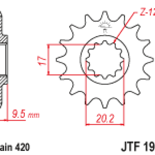 Piñon 14D Ktm SX 60/65 98-20 y Husqvarna TC 65 12-20 JT [1]