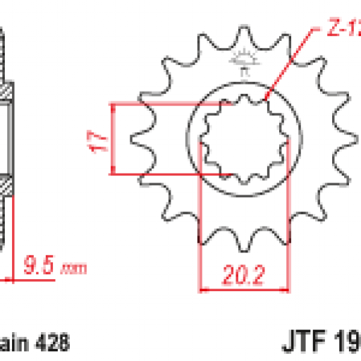 Piñon 13D Ktm SX 85 04-17 y Husqvarna TC 85 15-17 JT [1]