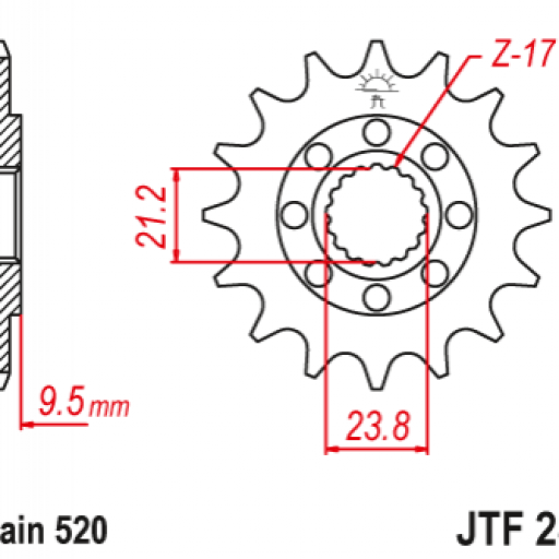 Piñón 13D Honda CR 250 R 88-07 CR 500 R 88-01 CRF 450 R 02-16 CRF 450 X 05-16 JT [1]