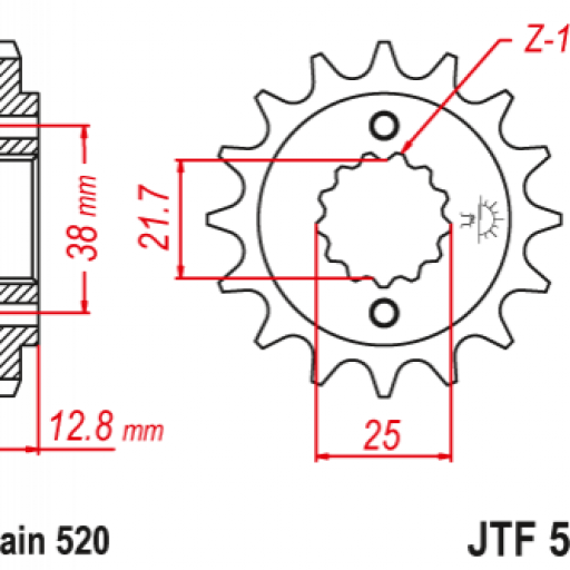 Piñon 16D Kawasaki KLR/KLX 650 95-01 JT [1]