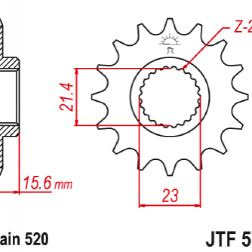 Piñon 15D Yamaha SRZ/TT/XT/XTZ 600/660 [1]