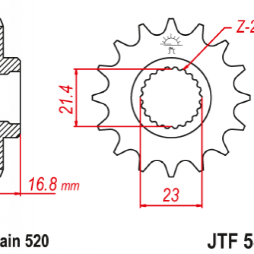 Piñon 16D Yamaha XJ 600cc Diversion JT [1]