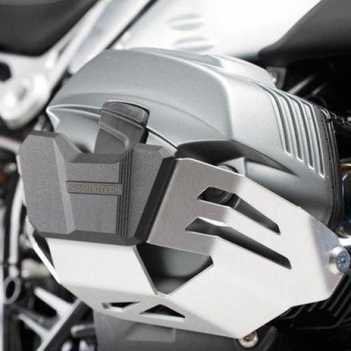 Protección de cilindro BMW R 1200 GS R12 (K25) (10-12). SW-Motech Aluminio. plateado/negro. [1]