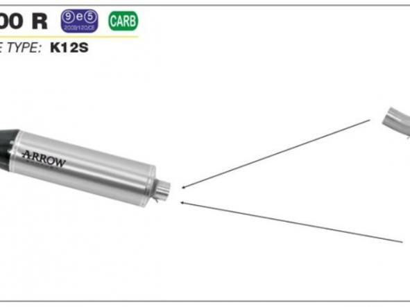 Silencioso Arrow Maxi Race-Tech BMW K 1300 R/ K 1300 S homologado de aluminio negro [1]