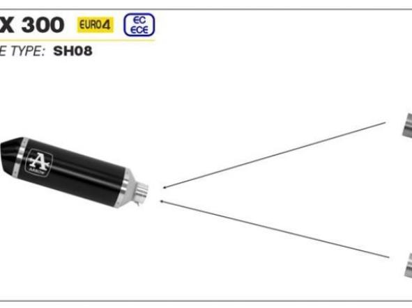 Escape + conector Arrow Yamaha X-Max 300 17/20 Urban de aluminio negro [2]