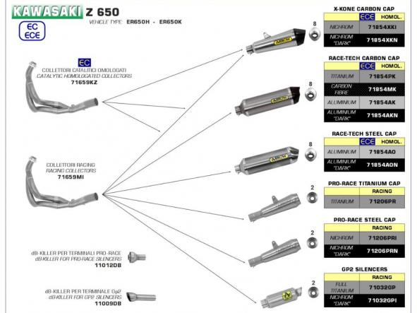 Línea escape completa Arrow Kawasaki Z - Ninja 650 17/20 Race-Tech de aluminio negro [2]