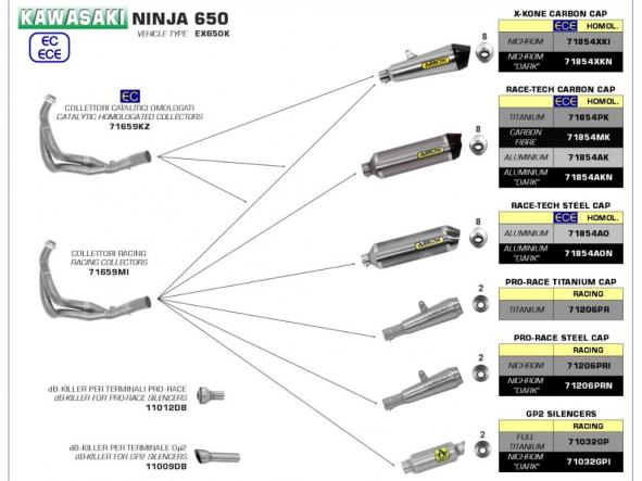 Línea escape completa Arrow Kawasaki Z - Ninja 650 17/20 Race-Tech de aluminio negro [3]