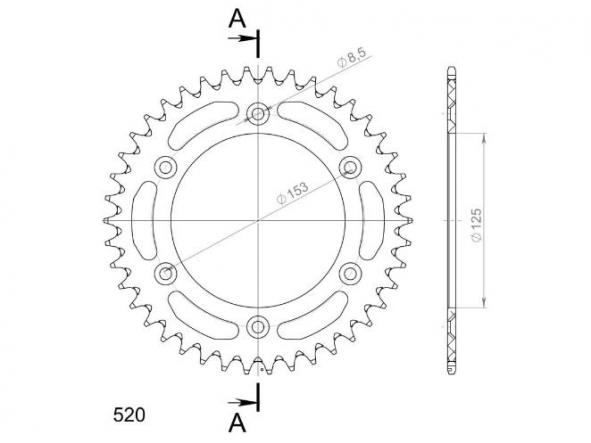 Kit transmisión HM CR Supermotard 125 04/06 Supersprox-DID super reforzado negro sin retenes [5]