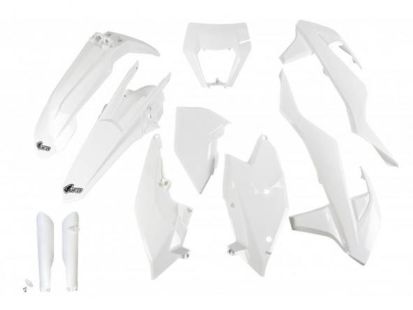 Full Kit de Plásticos UFO KTM EXC - EXC-F 125-250-300-350-450-500 17/19 blanco