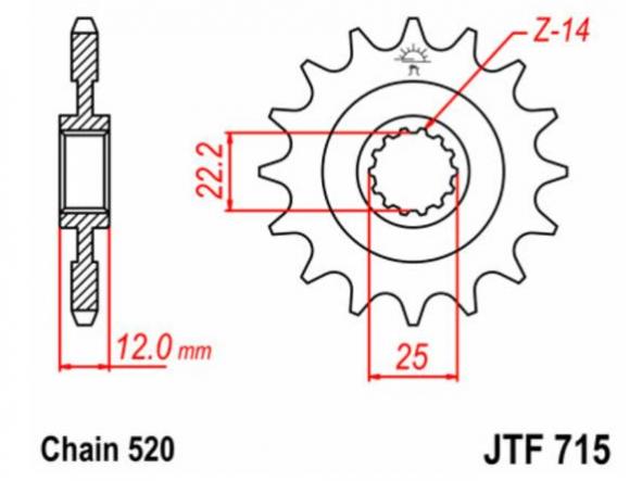 Kit transmisión Gas Gas EC 250/300 JT Sprockets reforzado negro con retenes [2]