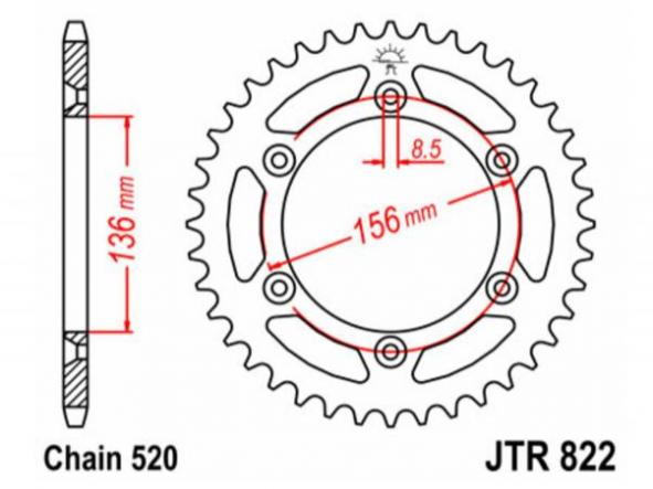 Kit transmisión Gas Gas EC 250/300 JT Sprockets reforzado negro con retenes [3]