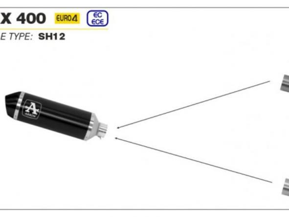 Silencioso Arrow Yamaha X-Max 400 17/20 Urban homologado en aluminio negro [1]