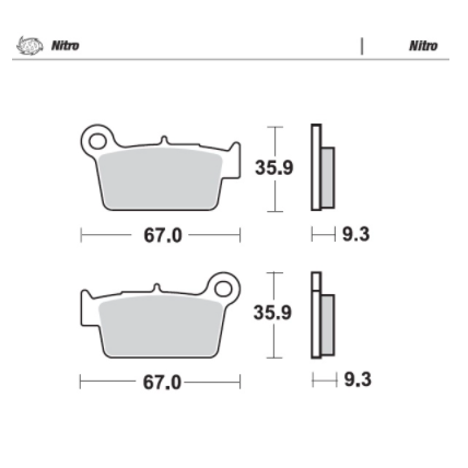 Pastillas de freno trasero NITRO SERIES MOTOMASTER 094521 APRILIA YAMAHA KAWASAKI SUZUKI GASGAS BETA TM FANTIC [1]