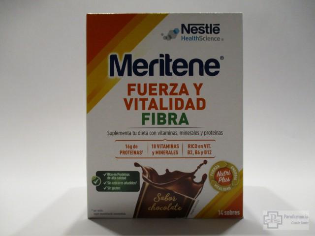 MERITENE FUERZA Y VITALIDAD FIBRA SABOR CHOCHOLATE 15 SOBRES