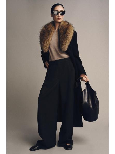 Abrigo Nordic Luxe | Abrigo largo de invierno con cuello efecto pelo [0]