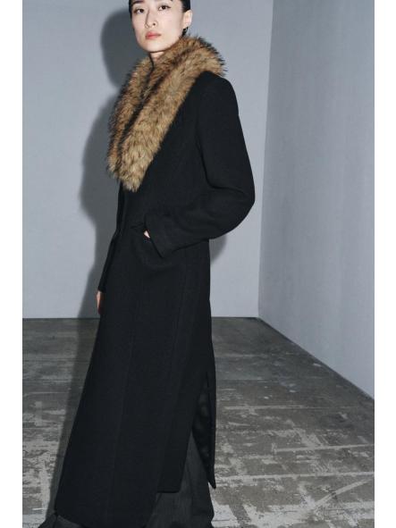 Abrigo Nordic Luxe | Abrigo largo de invierno con cuello efecto pelo [1]