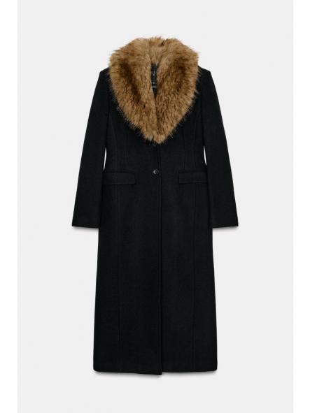 Abrigo Nordic Luxe | Abrigo largo de invierno con cuello efecto pelo [3]