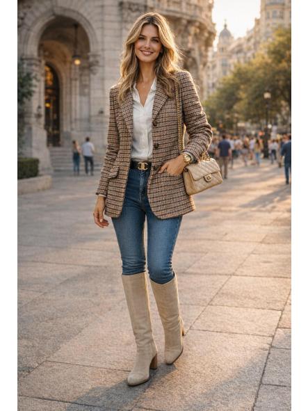 Blazer Scotland| Americana de cuadros clásica mujer [0]