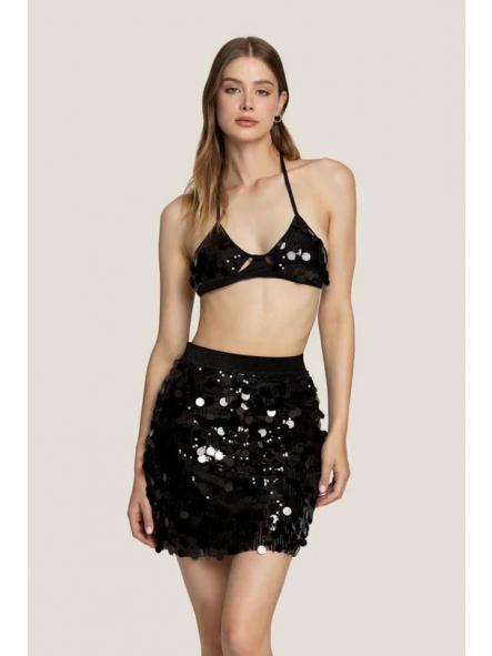 Falda Glow | Mini de lentejuelas gigantes efecto discoteca