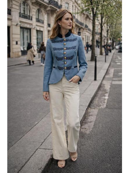 Chaqueta Daniela | Blazer estilo militar con bordados en contraste [0]