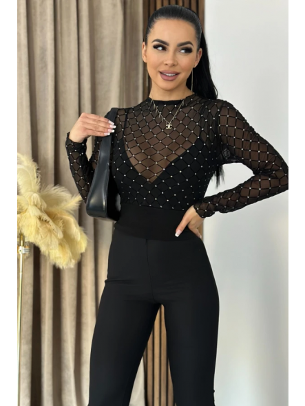Top Crystal Net | Top negro mesh con brillantes [1]