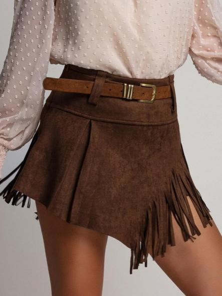 Falda Rodeo Dakota | Falda pantalón antelina con flecos