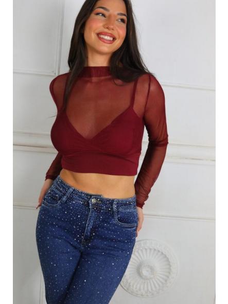 Top Pam | Tul transparente de cuello alto [3]