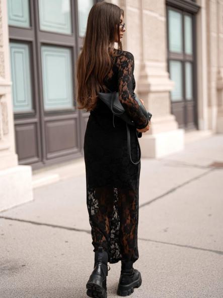 Vestido Cubridor | Vestido largo de encaje con transparencias [5]