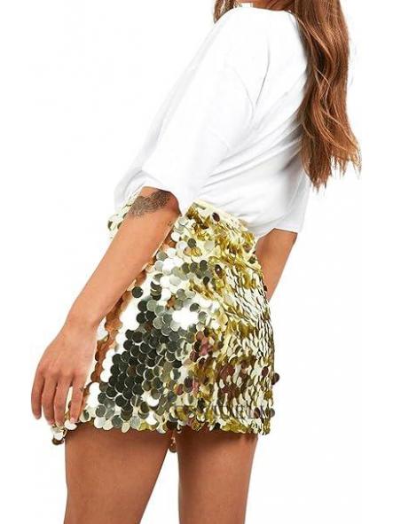 Falda Glow | Mini de lentejuelas gigantes efecto discoteca [3]