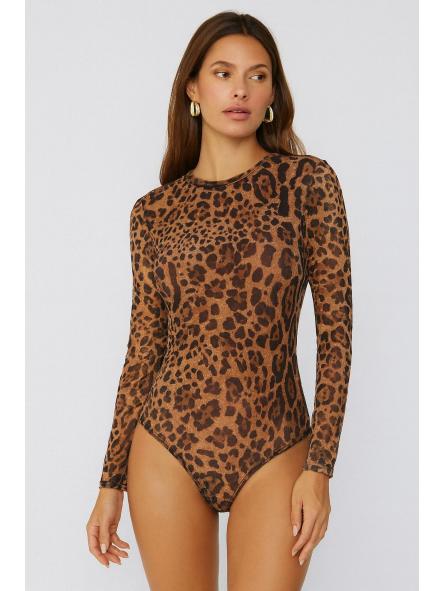 Body Savanna | Body de tul estampado animal print con forro