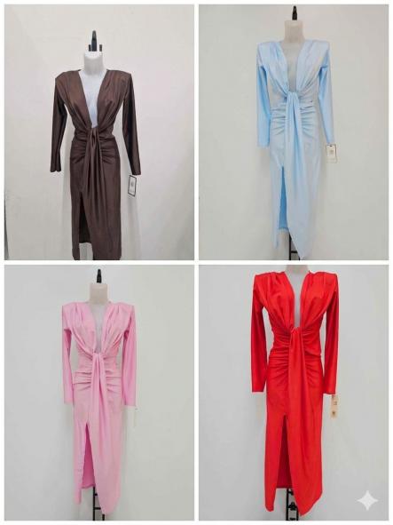 Vestido Leyre | Vestido largo con nudo frontal y abertura [7]